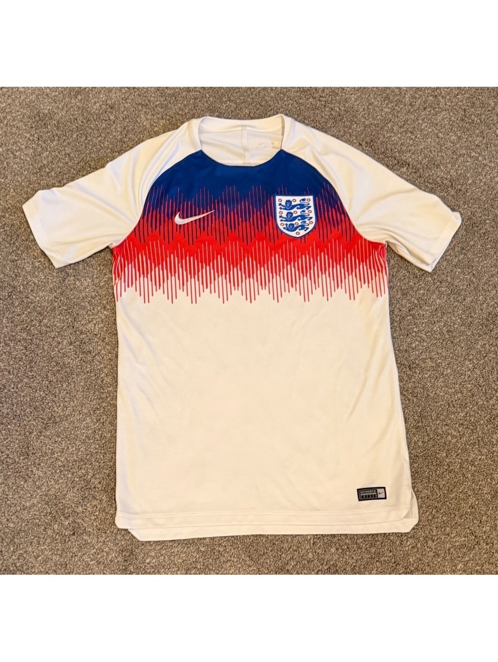 Nike England National Team Dri-FIT Soccer Jersey – White Red Blue